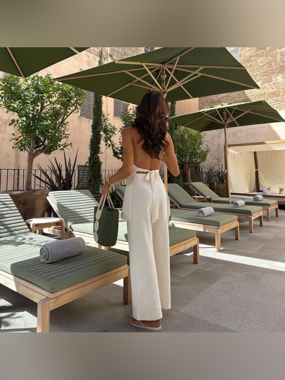 *NWT* Cream Wide-Leg Jumpsuit Pants ONLY